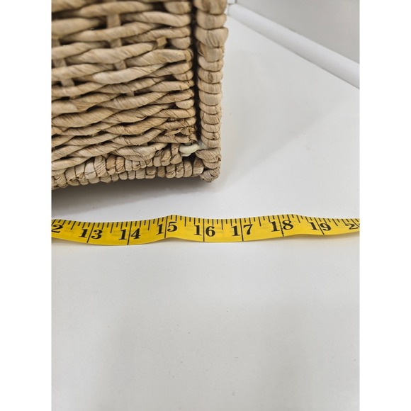 Boho Rattan Storage Basket Trio with Lids Woven Wicker Organizer Set - Picture 2 of 6